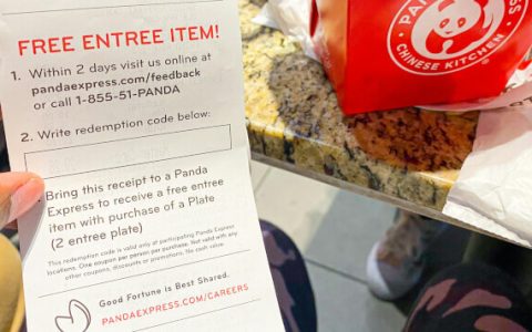 Panda Express Feedback – Redeem Free Entry Item