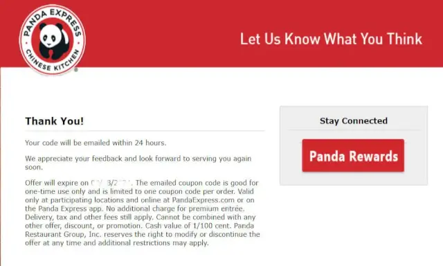 Panda express guest experience survey